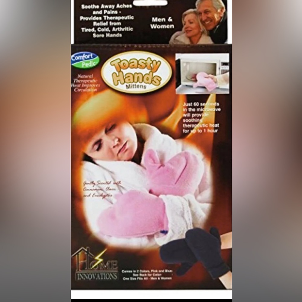 Comfort Pedic Toasty Hands Heated Mittens blue